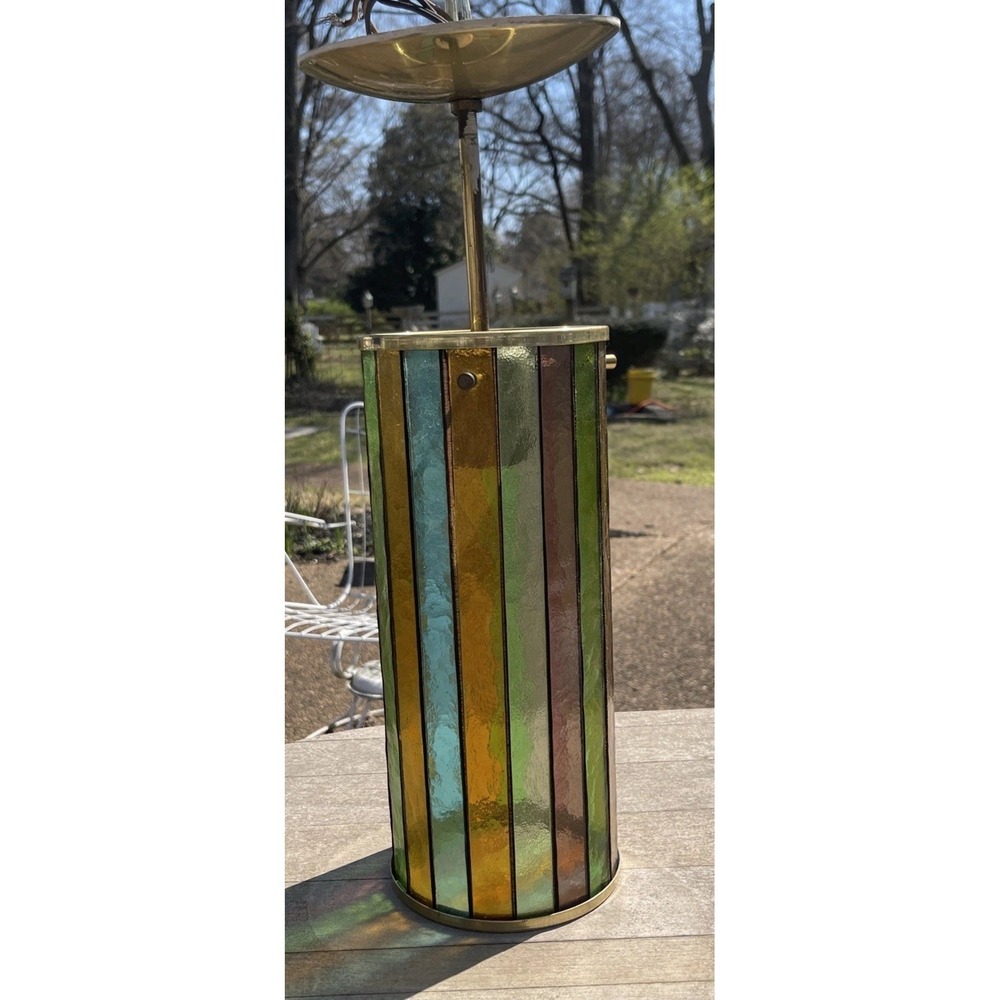 RARE! Vintage Mid Century Modern Moe Fiesta ?Pendant Lucite Hanging Lamp